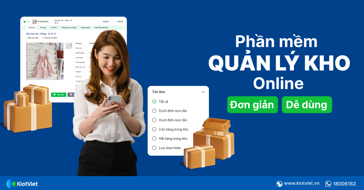 Phần mềm quản lý kho online đơn giản, dễ dùng