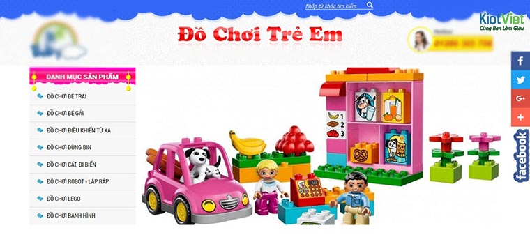 Website bán hàng đồ chơi trẻ em online