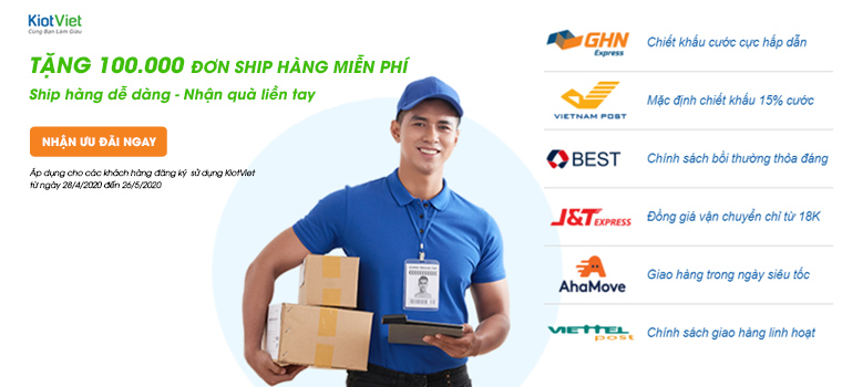Tặng 100.000 đơn ship hàng MIỄN PHÍ: Ship hàng dễ dàng - Nhận quà liền tay