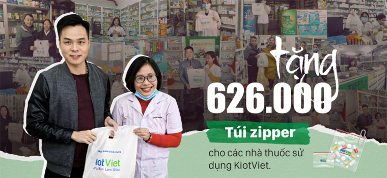 Tặng 626.000 túi zipper cho các nhà thuốc sử dụng KiotViet trong tháng 12