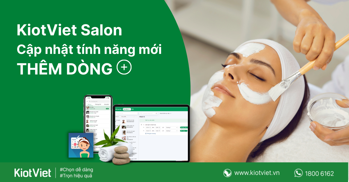 KiotViet Salon cập nhật tính năng thêm dòng: Thao tác nhanh hơn - Quản lý chính xác hơn 