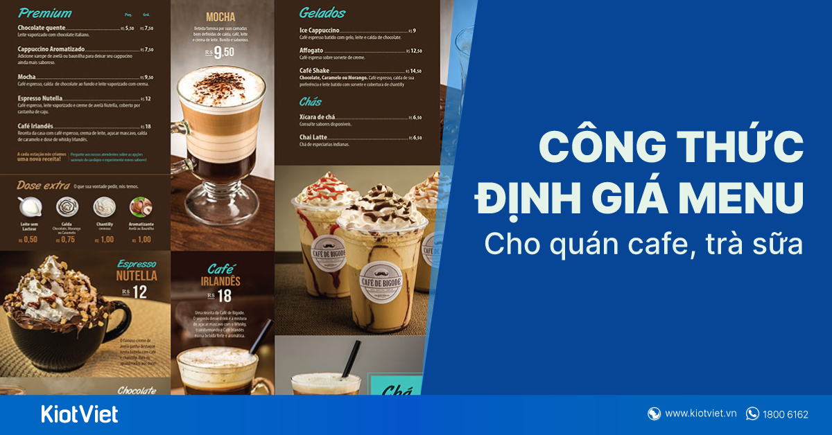 Cách định giá menu đồ uống cho quán cafe, trà sữa có lãi 