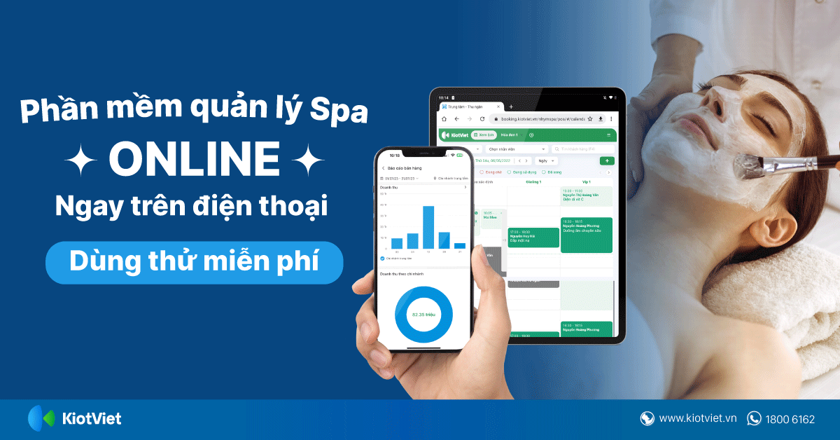 Phần mềm quản lý spa online ngay trên điện thoại - KiotViet