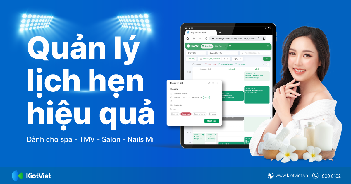 Cách quản lý lịch hẹn khách hàng hiệu quả cho spa, thẩm mỹ viện, salon 