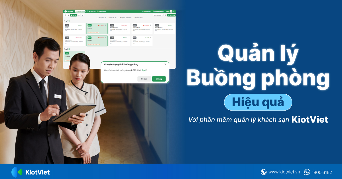 Quản lý buồng phòng hiệu quả với phần mềm quản lý khách sạn KiotViet