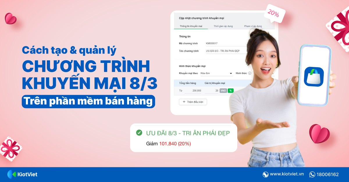 Cách tạo và quản lý khuyến mại 8/3 vô cùng đơn giản với phần mềm bán hàng