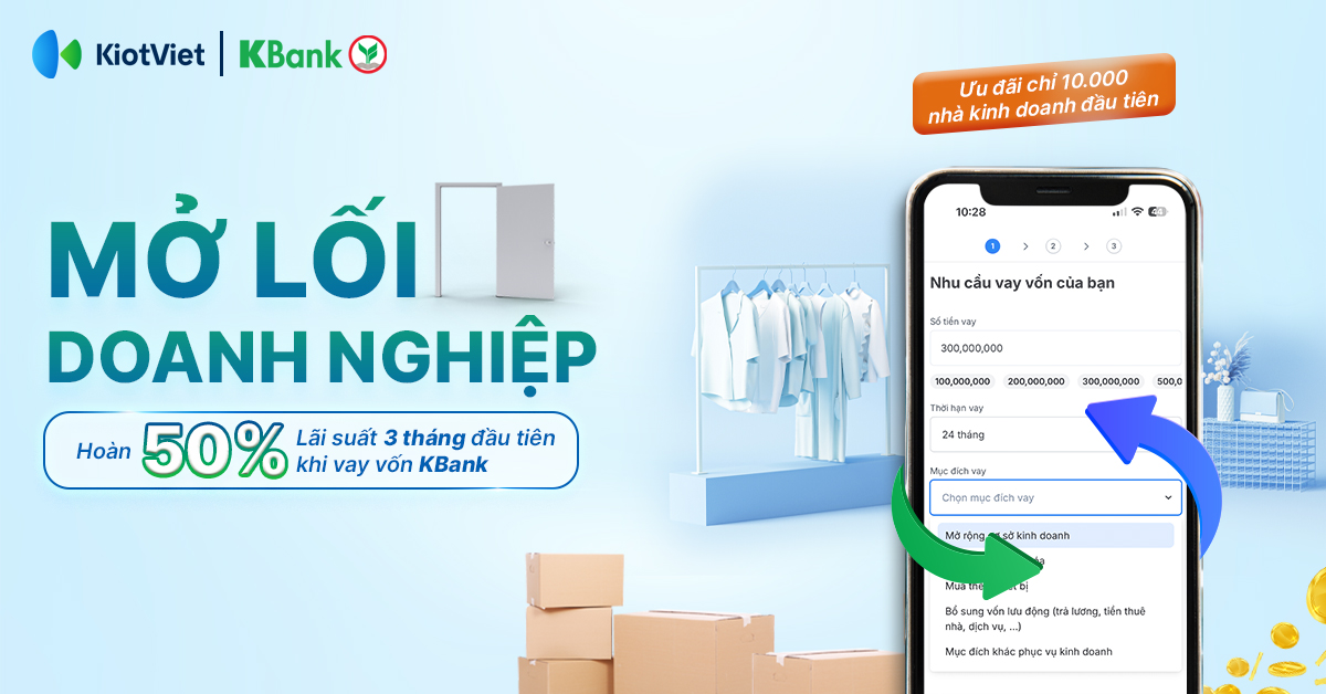 Mở lối doanh nghiệp: Hoàn 50% lãi suất 3 tháng đầu tiên khi vay vốn KBank