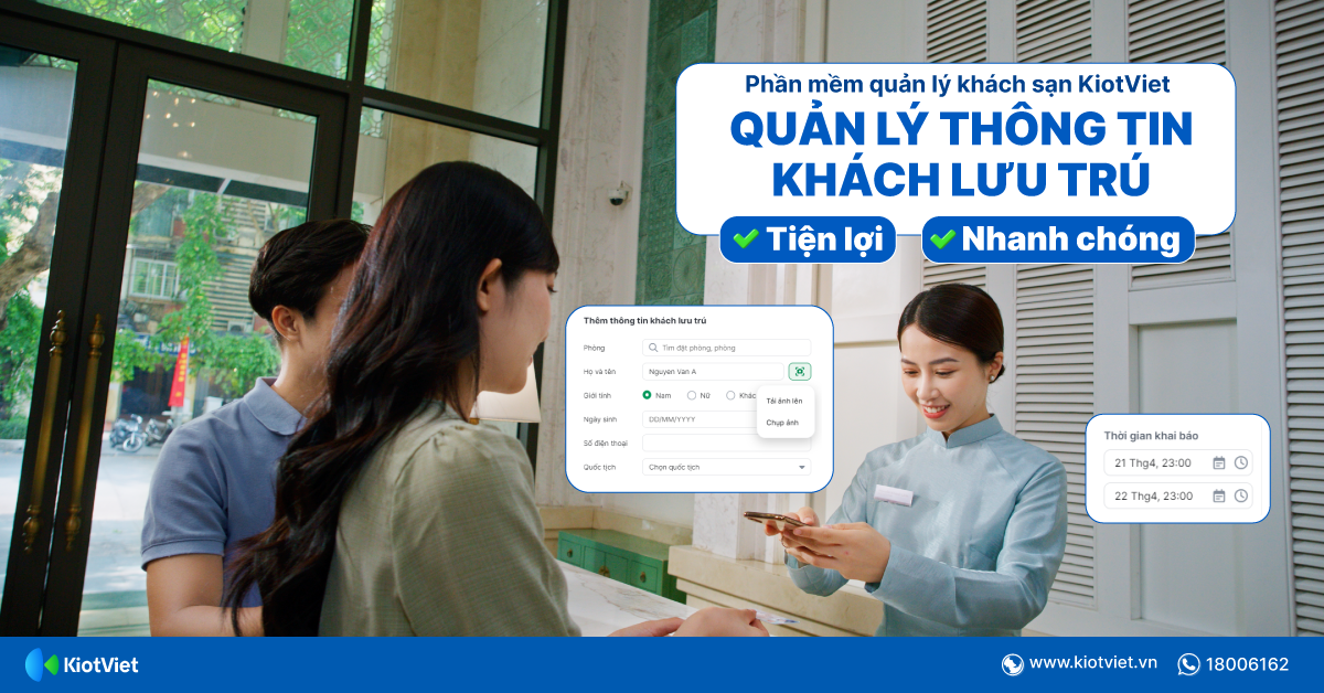 Quản lý khách lưu trú trên phần mềm KiotViet: Scan nhanh hàng loạt giấy tờ, khai báo lưu trú online dễ dàng 