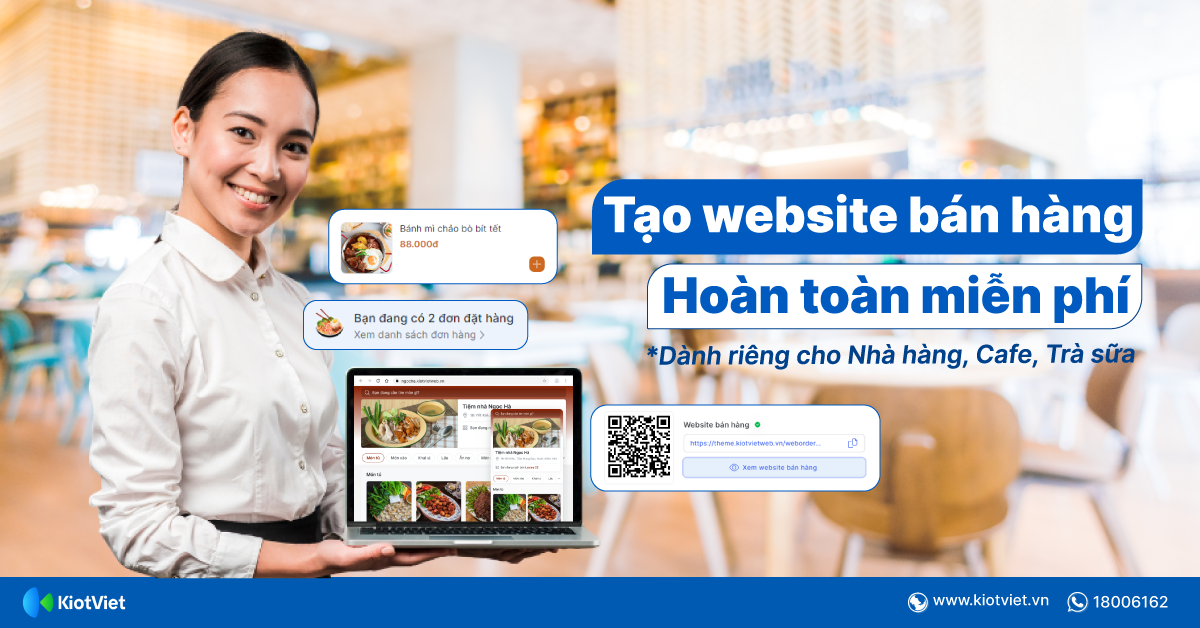 Tạo website bán hàng online miễn phí dành cho ngành dịch vụ ăn uống