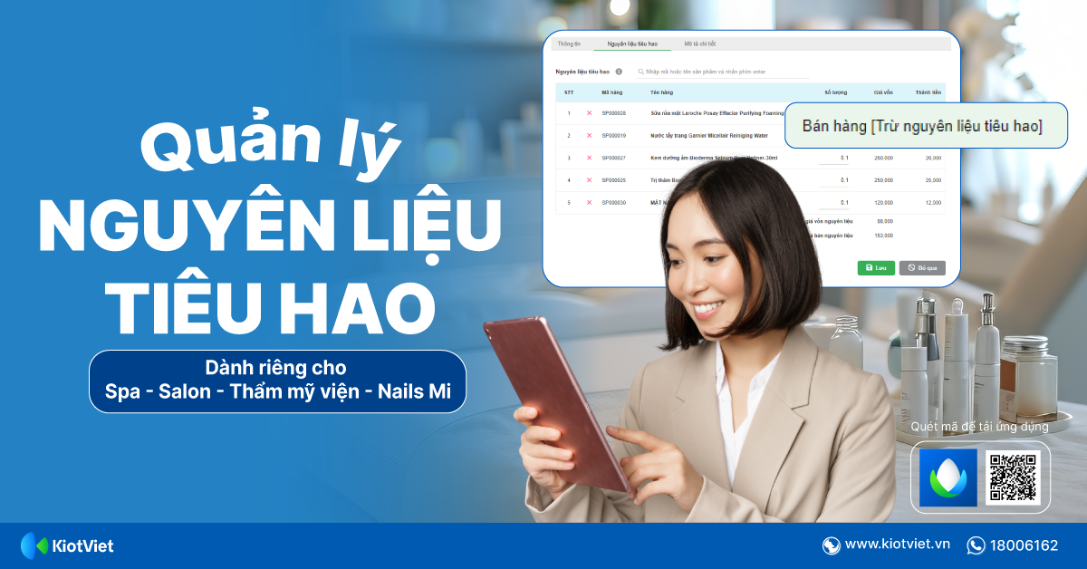 Bí quyết quản lý nguyên liệu tiêu hao hiệu quả, giảm thất thoát cho spa, salon, nails mi 