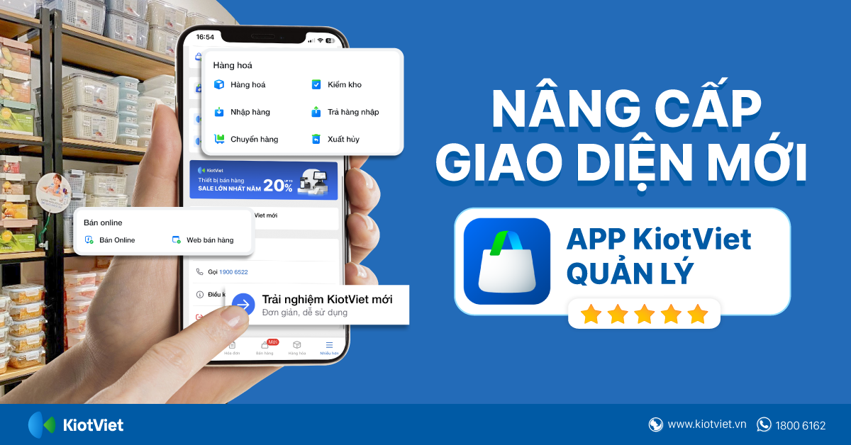 Nâng cấp giao diện mới App KiotViet Quản lý dành cho ngành hàng bán lẻ