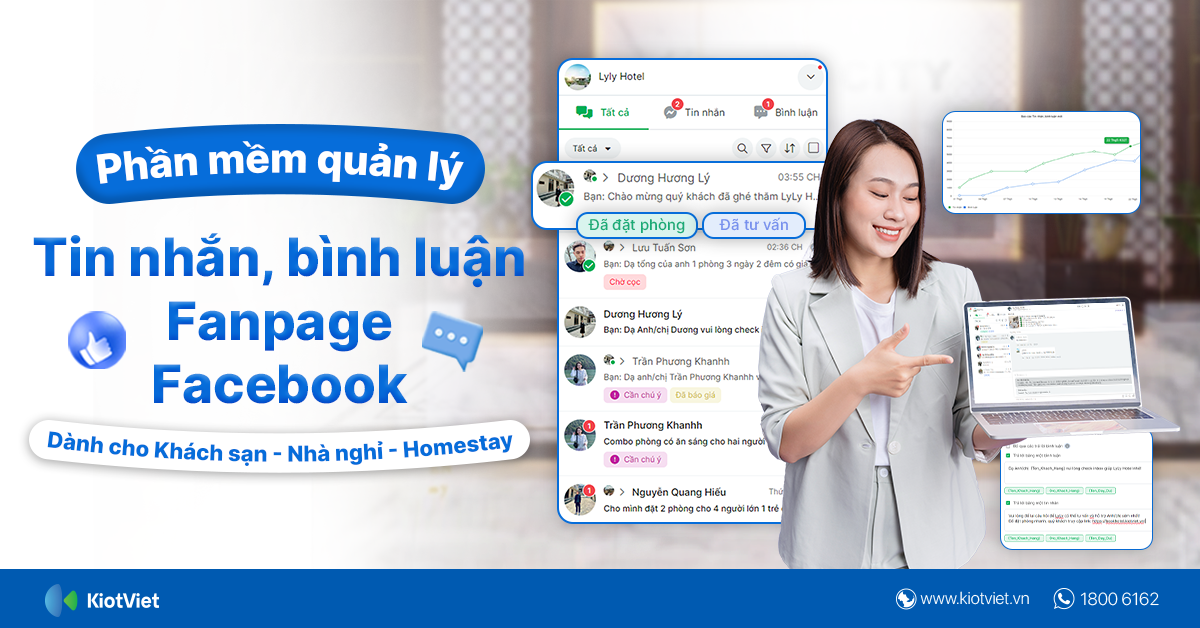 Tích hợp giải pháp quản lý Facebook Fanpage trên phần mềm quản lý khách sạn KiotViet