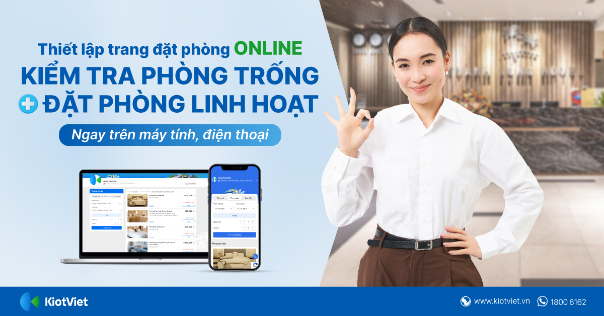 Thiết lập trang đặt phòng Online trên phần mềm quản lý khách sạn: Kiểm tra phòng trống và đặt phòng linh hoạt ngay trên máy tính, điện thoại