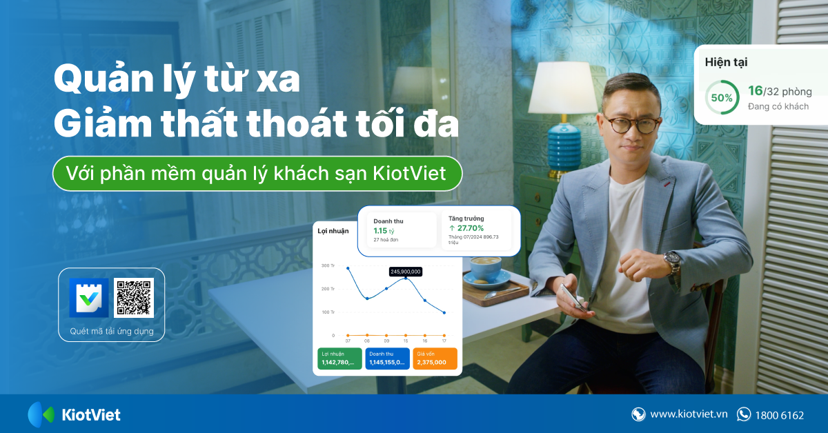 Quản lý khách sạn từ xa, giảm thiểu tối đa thất thoát với phần mềm KiotViet