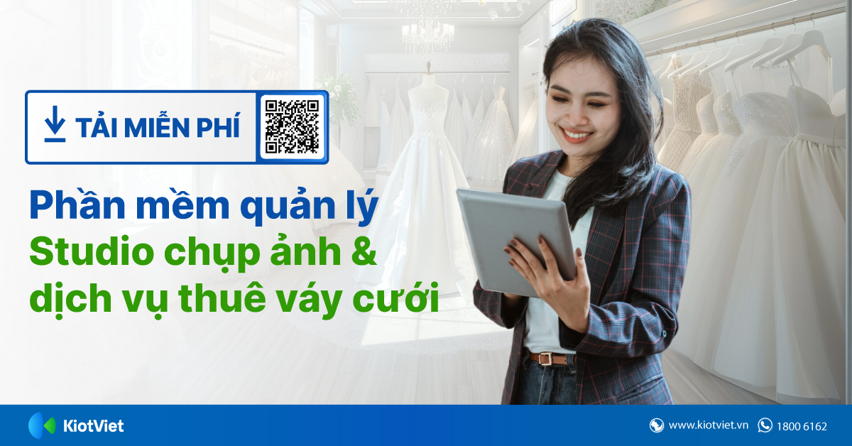 Phần mềm quản lý bán hàng cho kinh doanh studio chụp ảnh và dịch vụ thuê váy cưới: Miễn phí dùng thử 7 ngày trọn bộ tính năng!