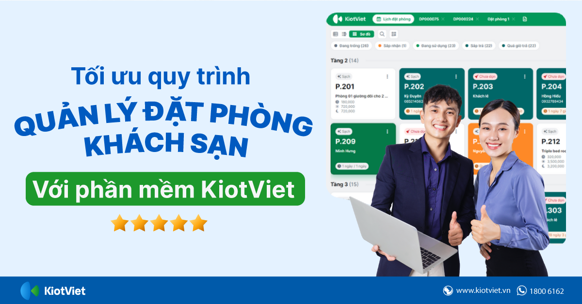 Tối ưu quy trình quản lý đặt phòng khách sạn với phần mềm KiotViet 