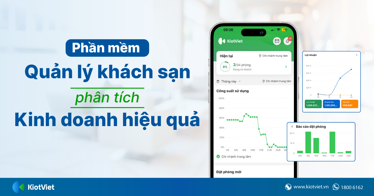 Phân tích kinh doanh hiệu quả bằng phần mềm quản lý khách sạn KiotViet