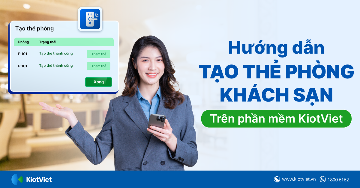 Cách tạo thẻ phòng khách sạn trên phần mềm quản lý KiotViet đơn giản