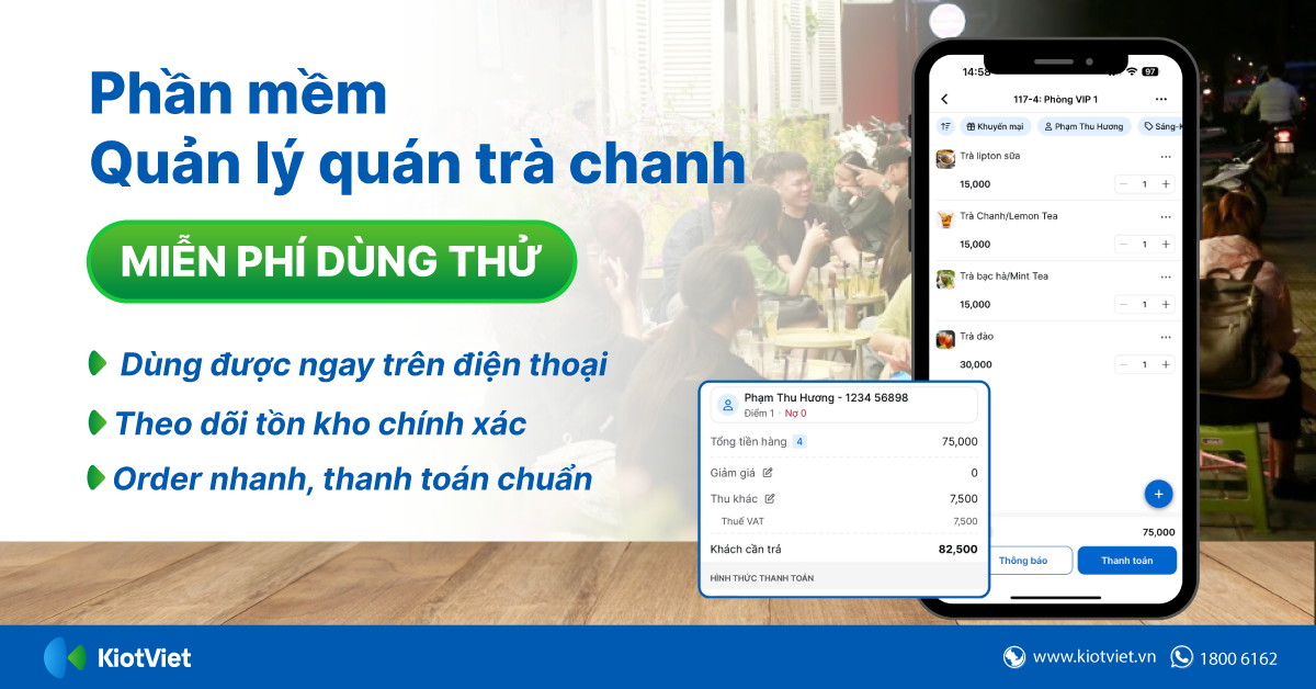 Phần mềm quản lý quán trà chanh trên điện thoại di động KiotViet: Giải pháp quản lý hiệu quả và tiện lợi