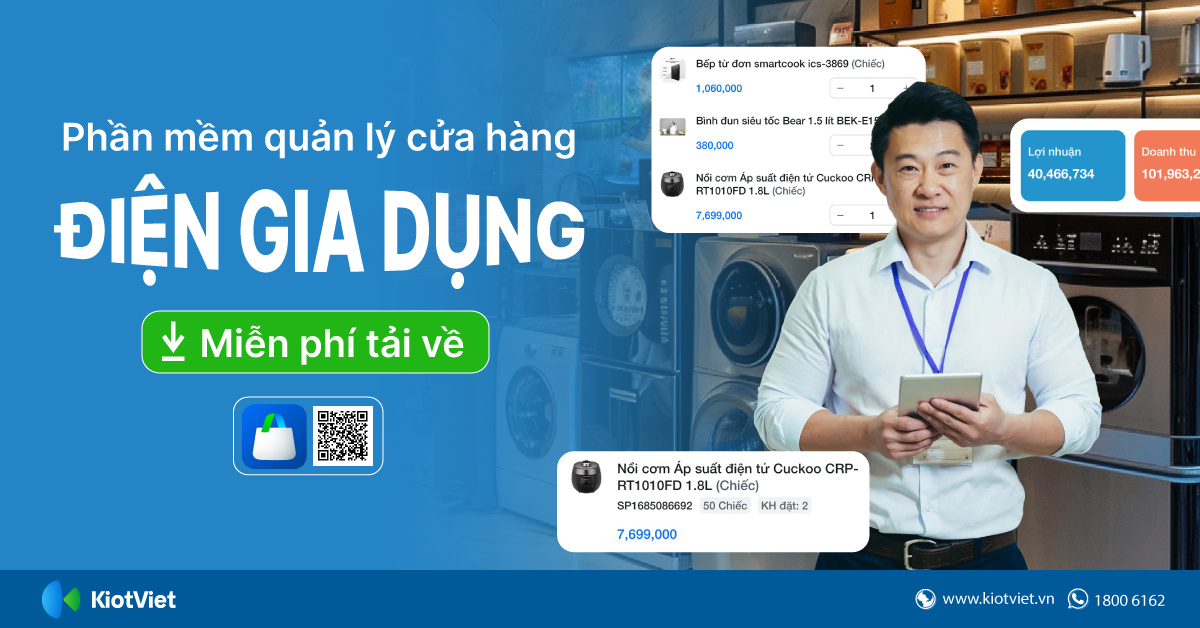 Phần mềm quản lý cửa hàng điện máy, điện gia dụng - Tải miễn phí 