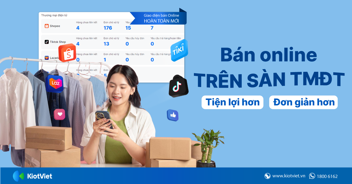 Khám phá tính năng bán online trên sàn TMĐT mới của KiotViet