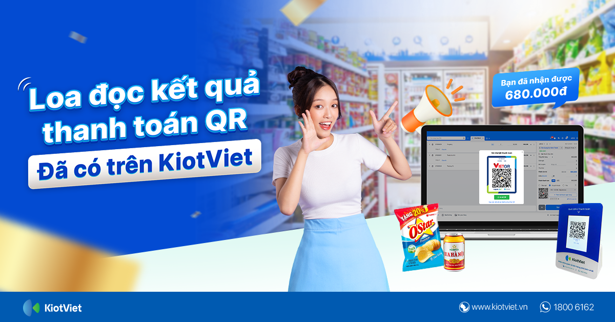 Loa đọc thông báo thanh toán QR đã có trên KiotViet 