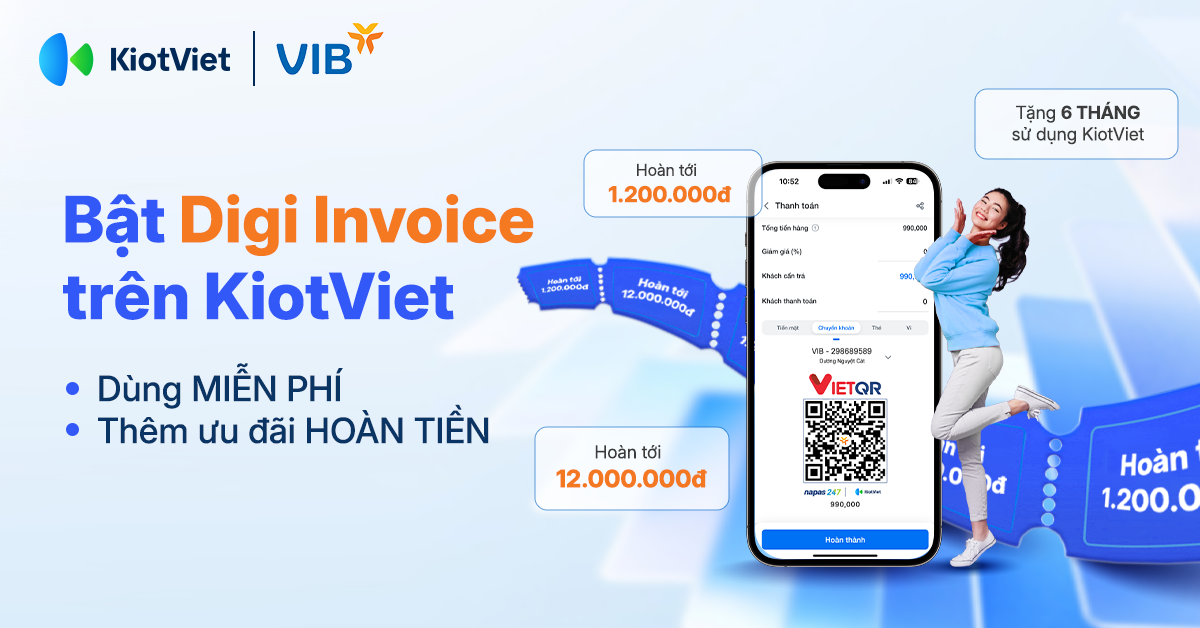 Không cần chụp màn hình giao dịch với giải pháp Digi Invoice sử dụng ngay trên KiotViet