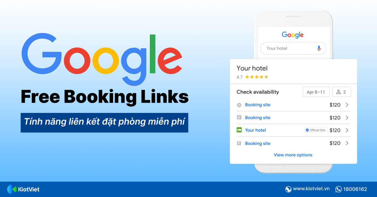 Google Free Booking Links: Tính năng liên kết đặt phòng miễn phí của Google