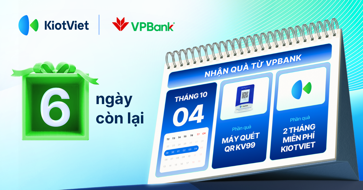 Cơ hội nhận màn hình QR KV 99 & 2 tháng KiotViet miễn phí dành riêng khách hàng KiotViet