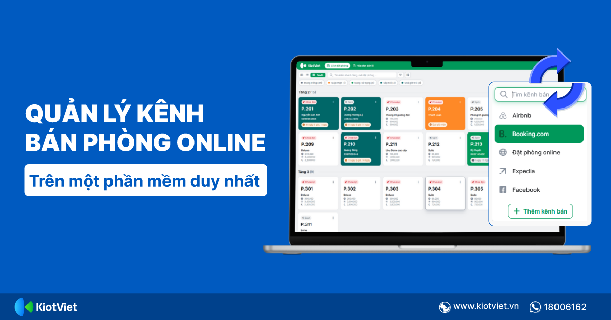 Quản lý kênh bán phòng online trên một phần mềm duy nhất 