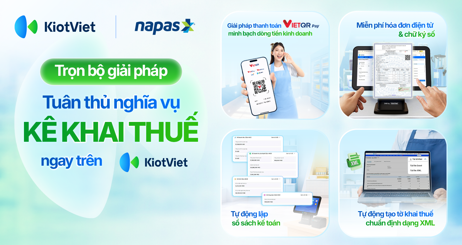 Kê khai thuế dễ dàng hơn với giải pháp “tất cả trong một” từ KiotViet