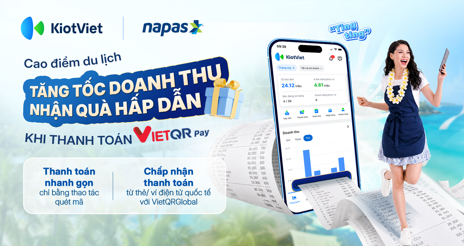 Cao điểm du lịch: Tăng tốc doanh thu, nhận quà hấp dẫn khi thanh toán VietQRPay