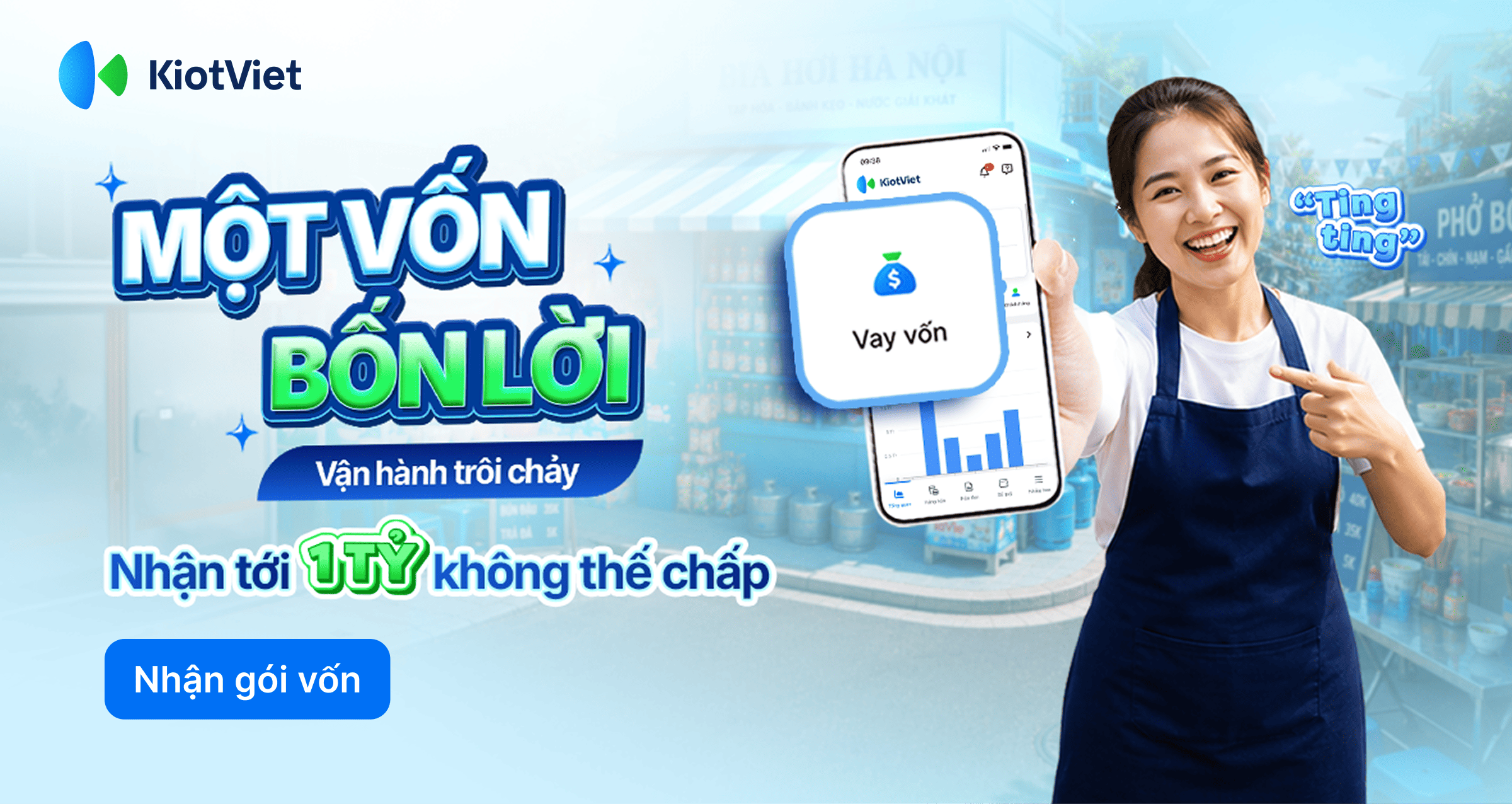 VAY VỐN TRÊN KIOTVIET: 1 VỐN 4 LỜI - GIẢI PHÁP TÀI CHÍNH TOÀN DIỆN CHO HỘ KINH DOANH KIOTVIET