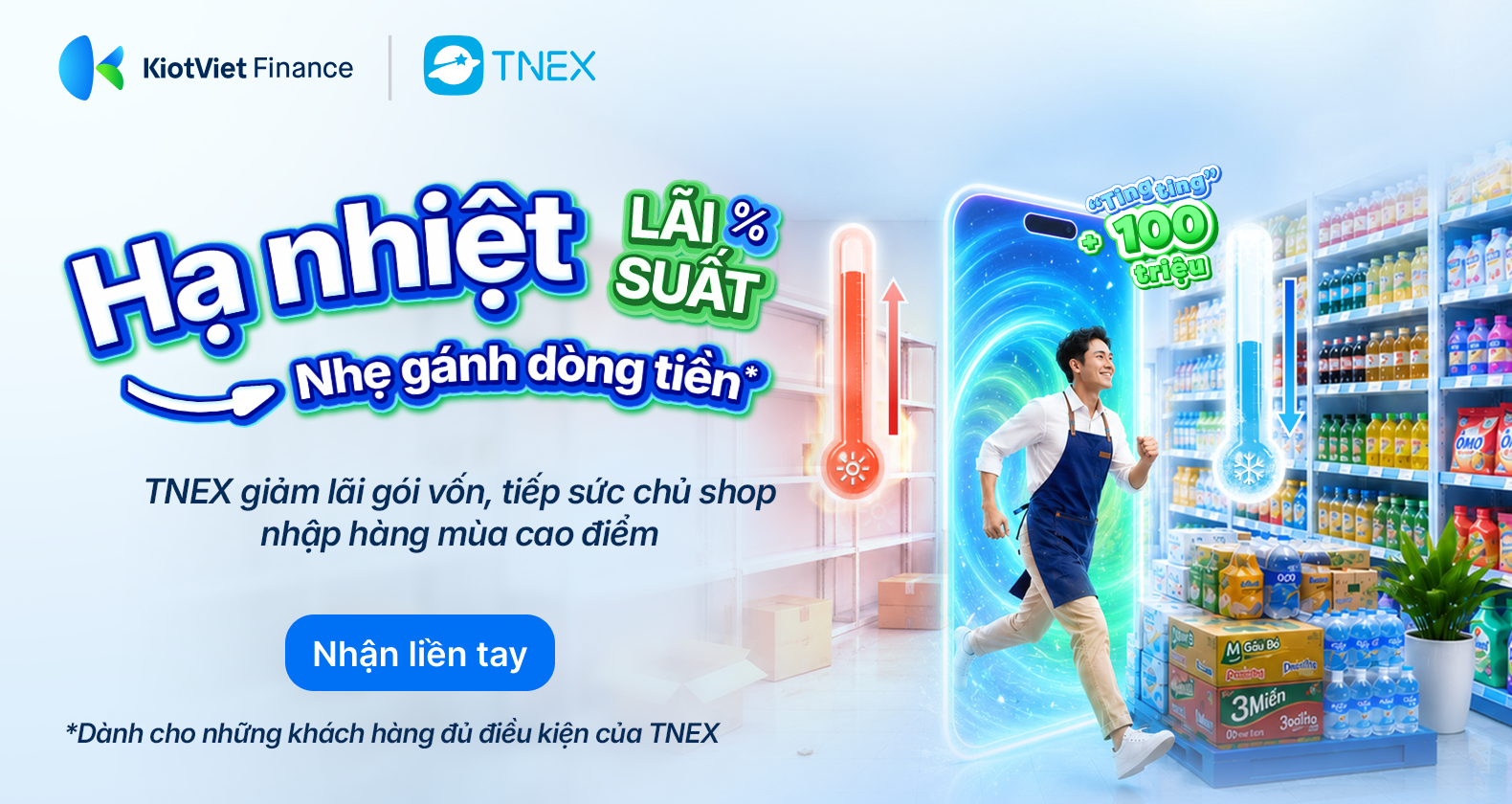 Hạ nhiệt lãi suất - Nhẹ gánh dòng tiền cùng gói vay TNEX 