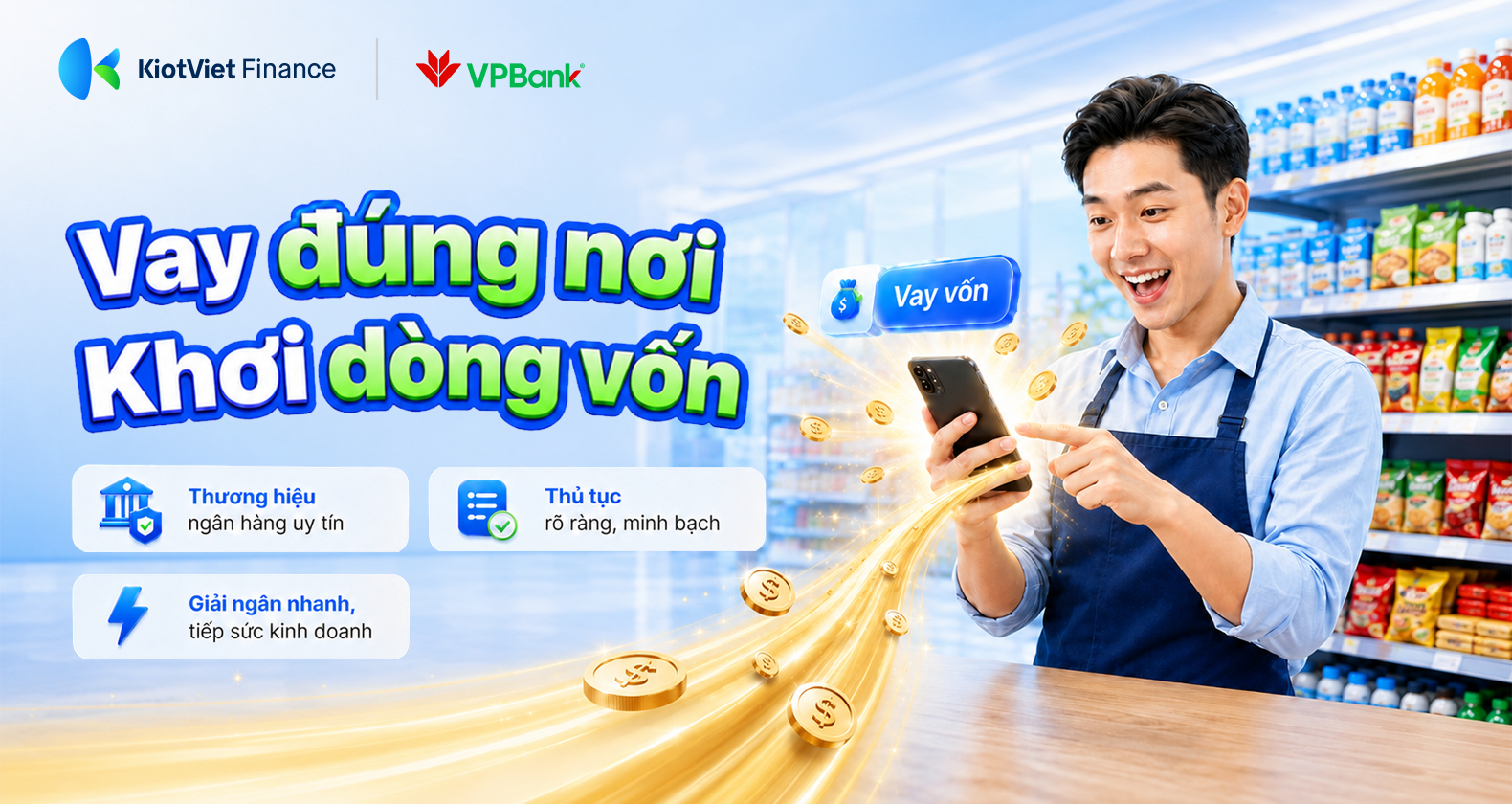 Vay đúng nơi - Khơi dòng vốn: VPBank và KiotViet tiếp sức kinh doanh