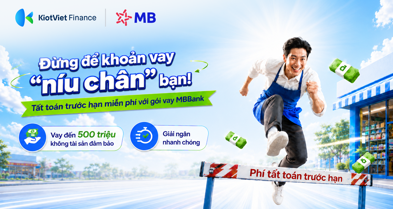 Tất toán trước hạn miễn phí với gói vay MBBank