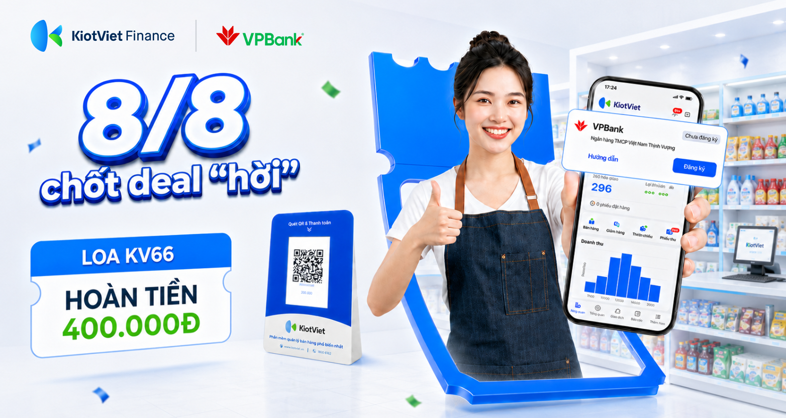 8/8 chốt deal “hời” cùng VPBank: Nhận loa KV66 & Hoàn tiền đến 400.000 đồng