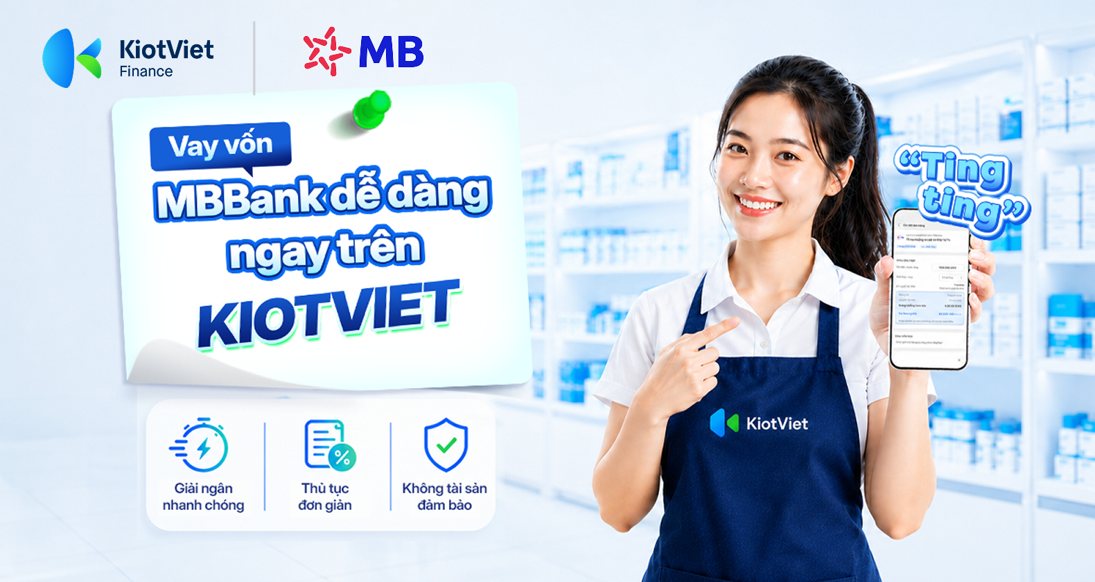 Vay vốn MBBank online dễ dàng ngay trên KiotViet