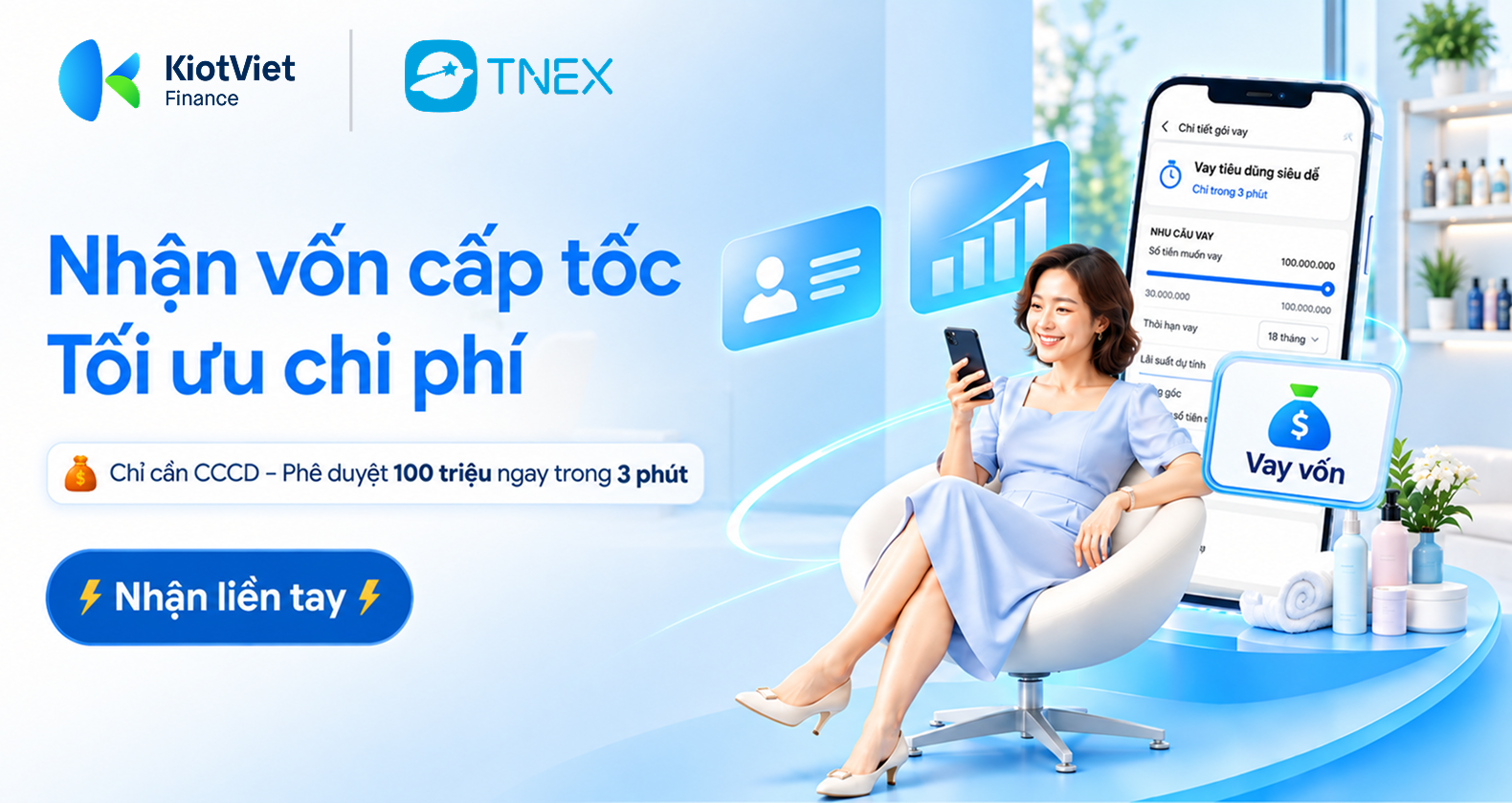Salon cần vốn gấp: chủ động xoay vốn cùng TNEX trên KiotViet