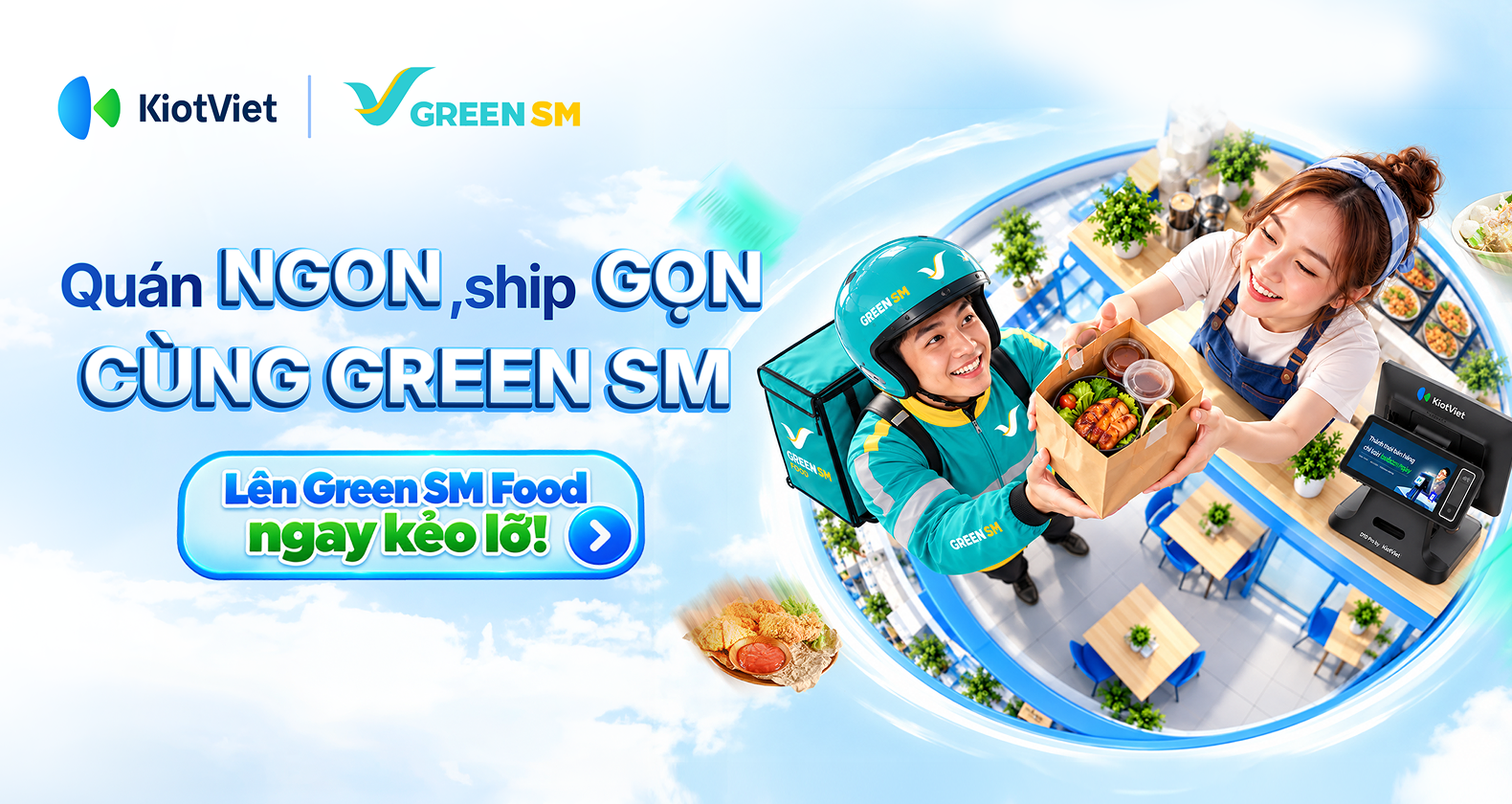 Quán ngon, ship gọn cùng Green SM Food trên KiotViet